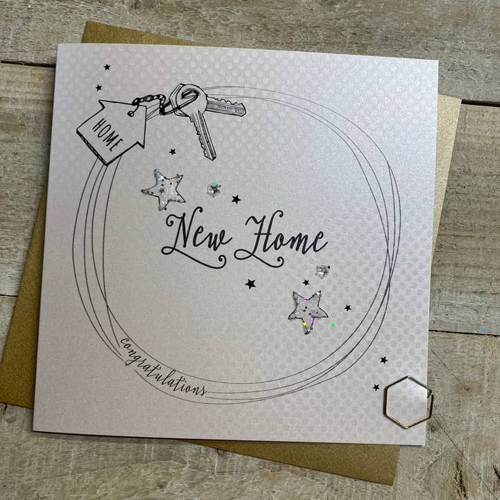 New Home - Circle & Keys (B254) for wholesale by White Cotton Cards