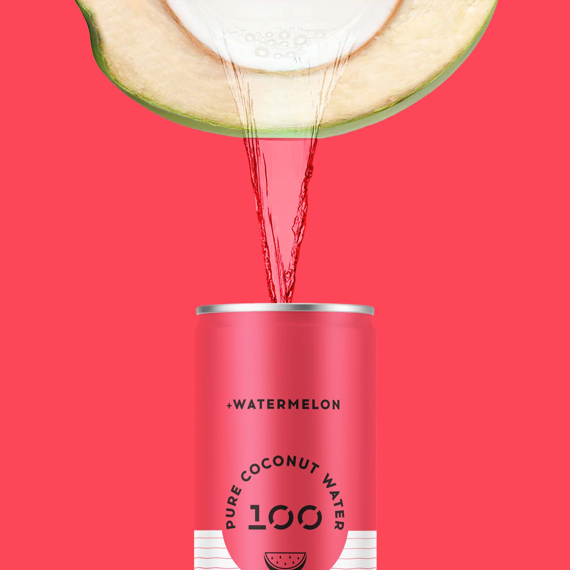 100 Coconuts - Wholesale Flavored/Infused Water (Non-Carbonated) - PURE COCONUT WATER + WATERMELON - 12 Pack8