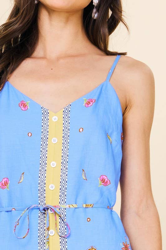 SKIES ARE BLUE - Wholesale Dress - Women's - Sleeveless Border Print Maxi Dress14