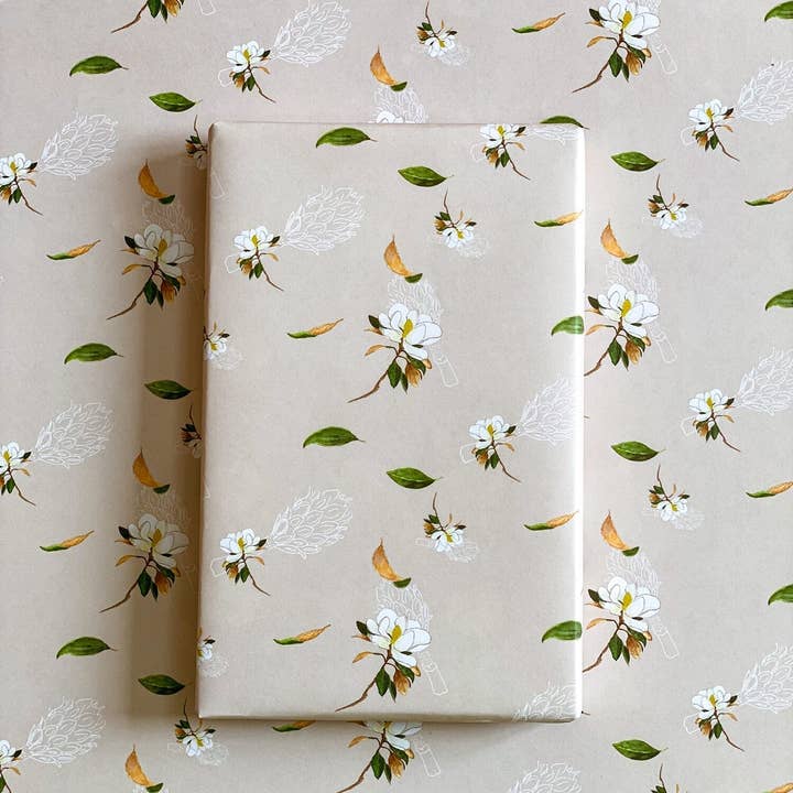 re:mused studio - Wholesale Flat wrap - Blossoms Gift Wrap Sheet – Double Sided10
