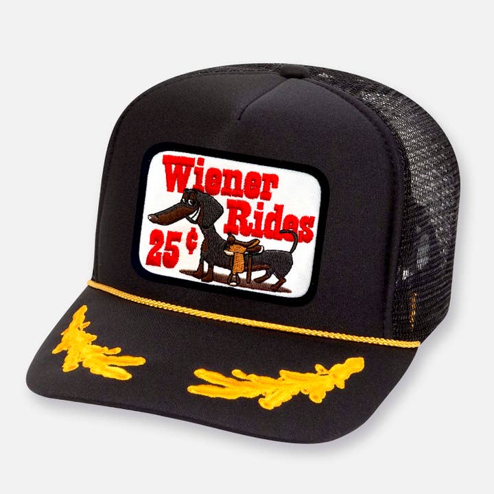 Webig Moto Company - Wholesale Trucker Hat - Unisex - WIENER RIDES CURVED BILL PATCH HAT3