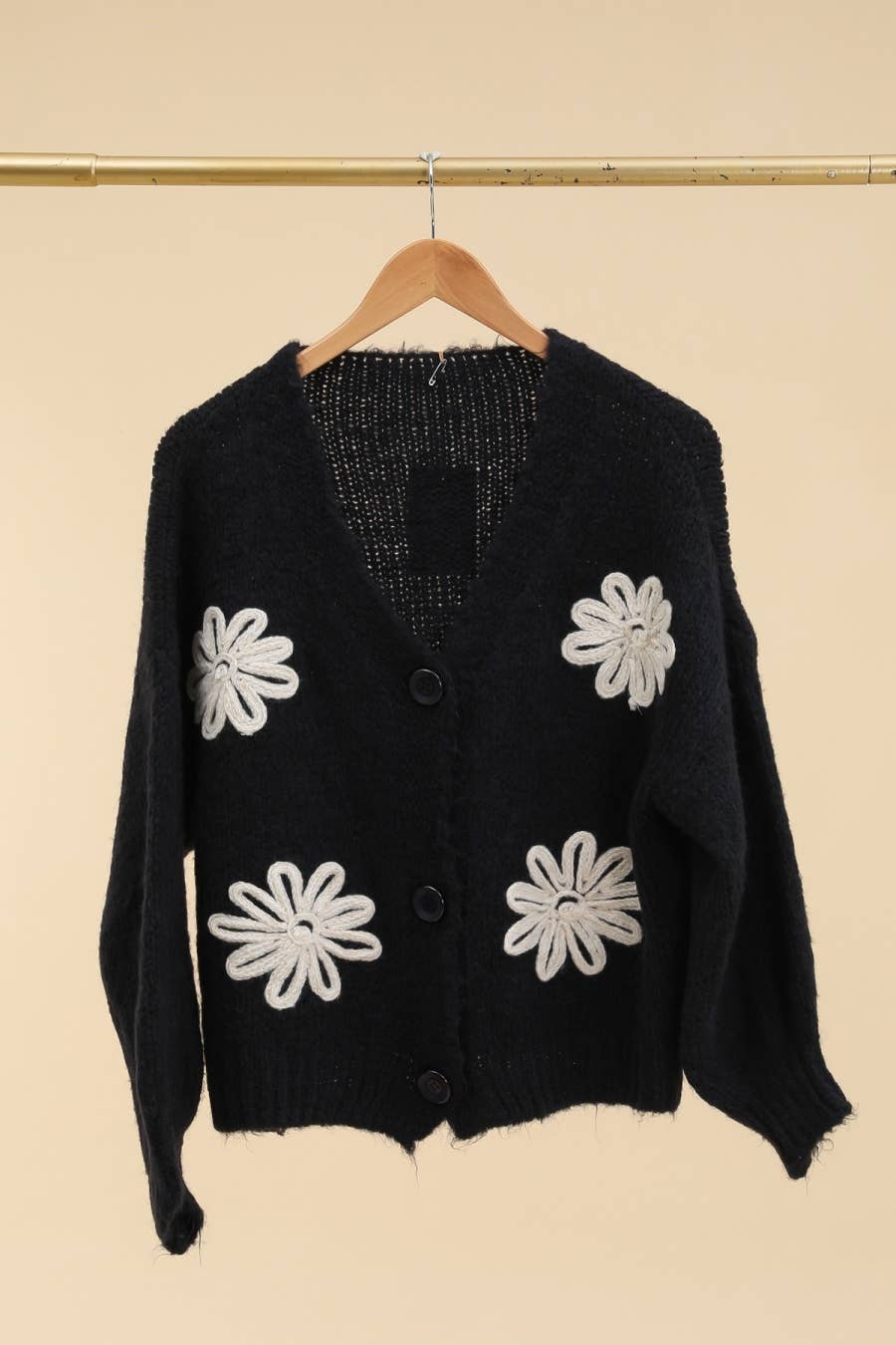 LÉA & LUC - Vente Cardigan – femme - Gilet cardigan col en V et motif fleur REF. 307794