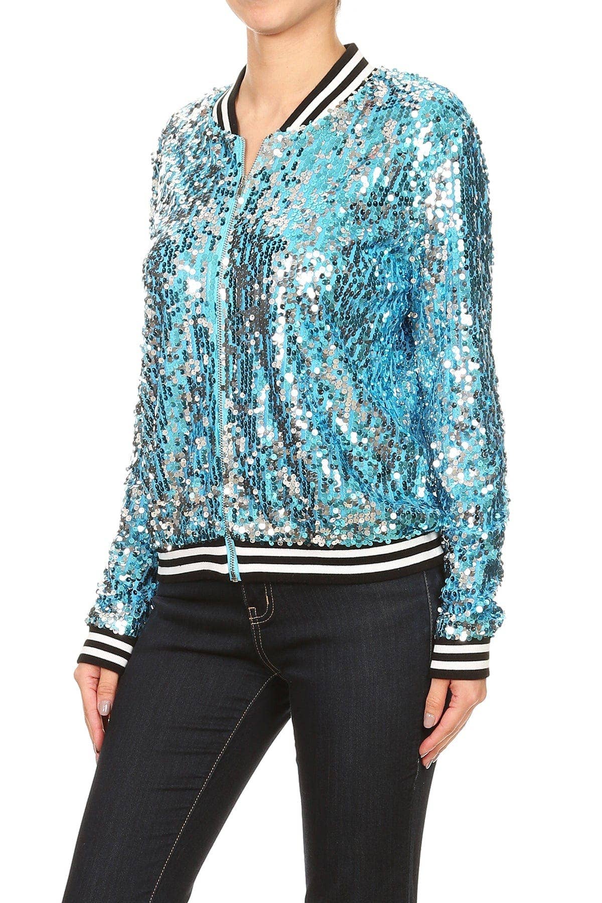 Anna Kaci Wholesale - Vente Bombers – femme - Blouson aviateur zippé à sequins26