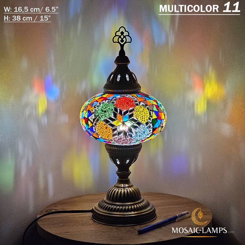 Mosaic Lamps - Vendita all'ingrosso Lampada da scrivania/d'accento - Lampada da tavolo grande a globo con mosaico turco, Marrakec, oltre 10 colori53