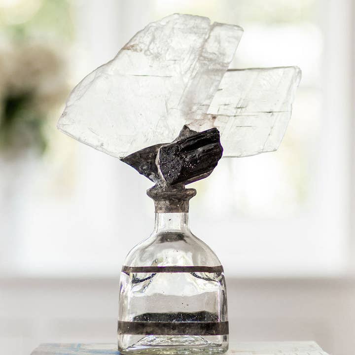 Tourmaline Selenite S Bottle for wholesale by Jamie Dietrich Designs