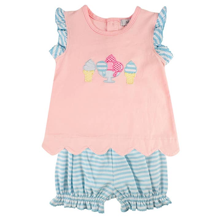 Ice-Cream Girl's Bloomer Set for wholesale by Ishtex Textile Products, Inc.