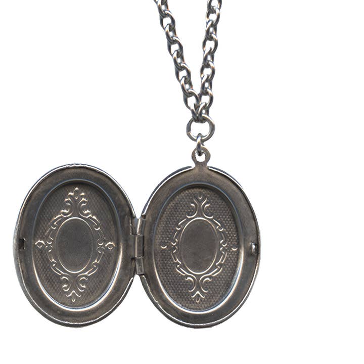 Classic Hardware - Wholesale Locket Necklace - Oval Locket Rockware Necklace with Toggle Closure 2
