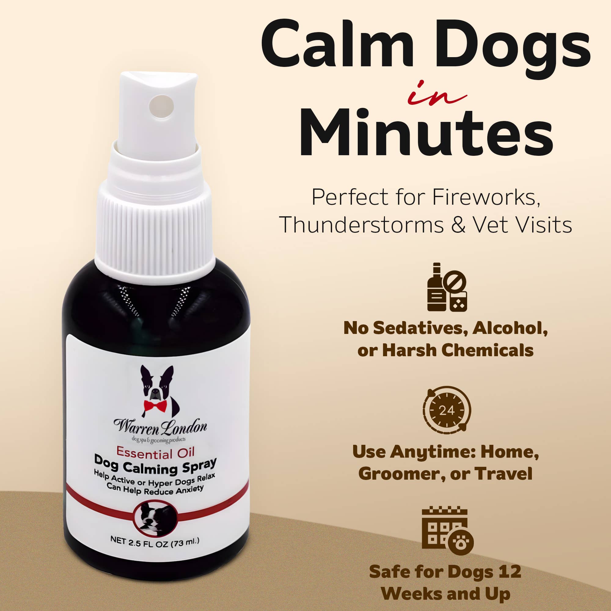 Warren London Dog Products - Wholesale Pet Spray - Dog - Essential Oil Dog Calming Spray - 2.5 oz1