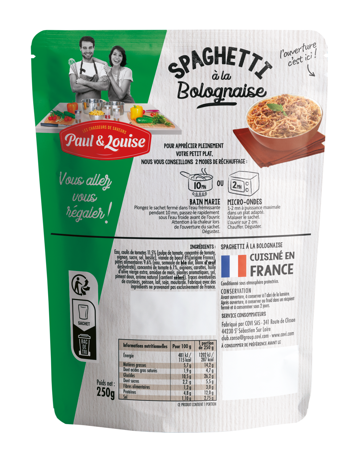 Paul & Louise - Wholesale Pasta - Spaghetti Bolognese 250g1