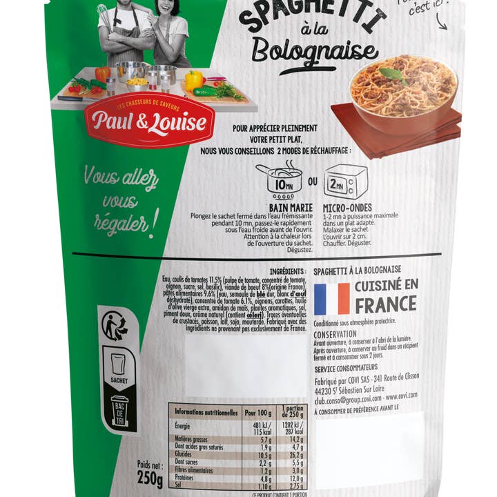 Paul & Louise - Wholesale Pasta - Spaghetti Bolognese 250g1
