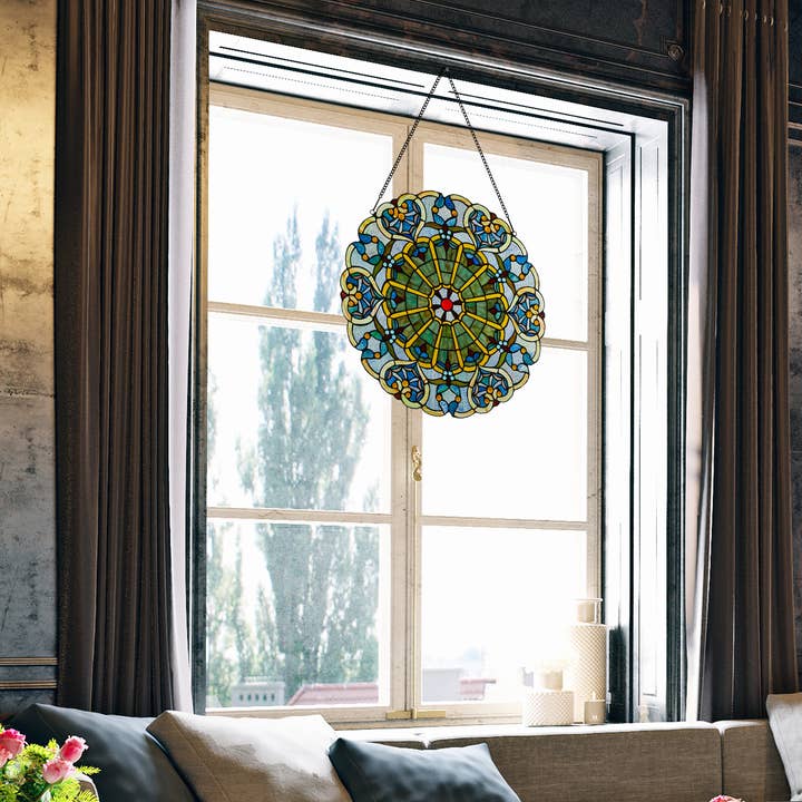 River of Goods - Wholesale Suncatcher - 22"W Webbed Heart Stained Glass Window Panel4