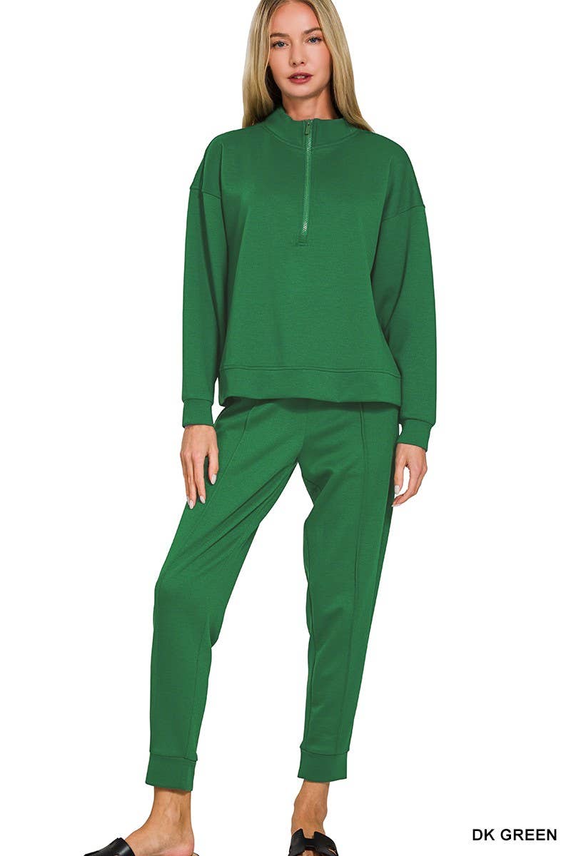 Vanilla Monkey - Wholesale Lounge Set - Women's - Scuba Half Zip Pullover And Jogger Set5
