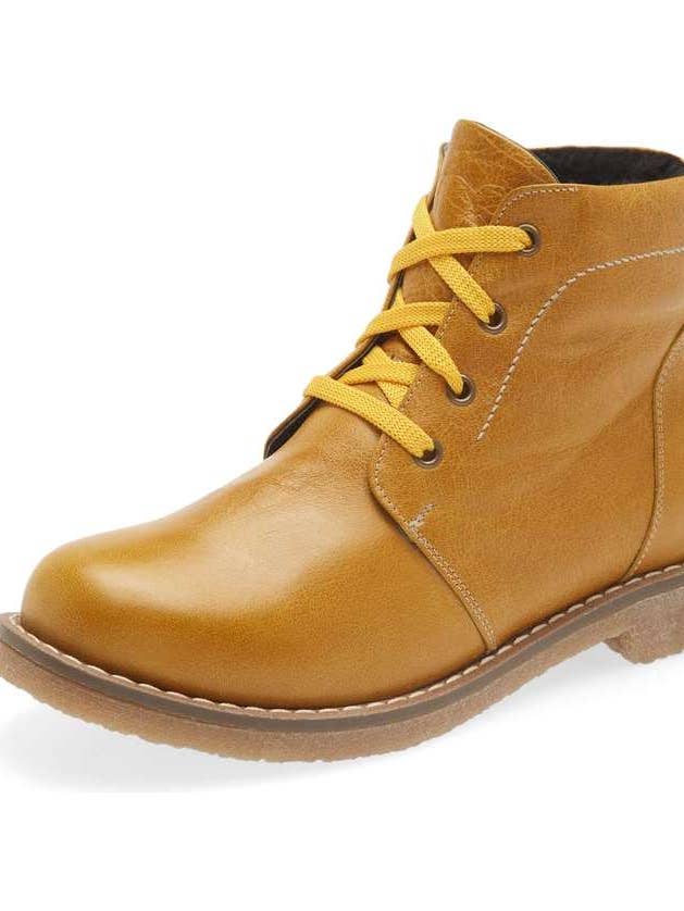 TINSLE LEATHER BOOTIE - YELLOW for wholesale by Sheridan Mia