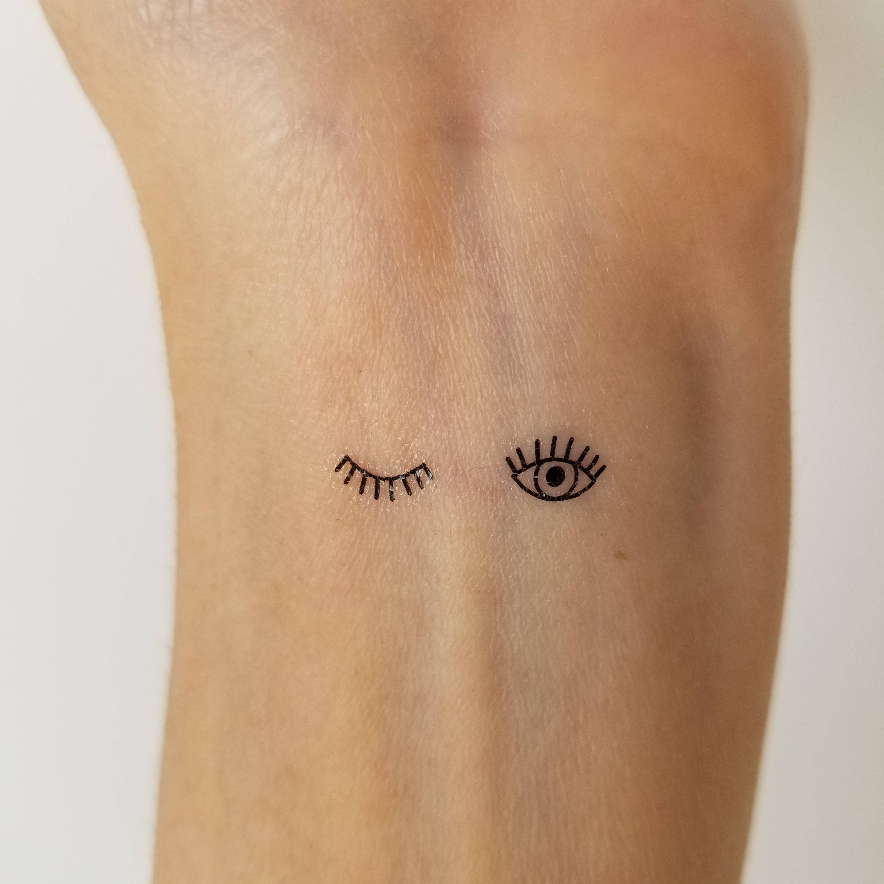 encredelicate - Wholesale Temporary Tattoo - Minimalist eye and eyelash temporary tattoo (set of 16)