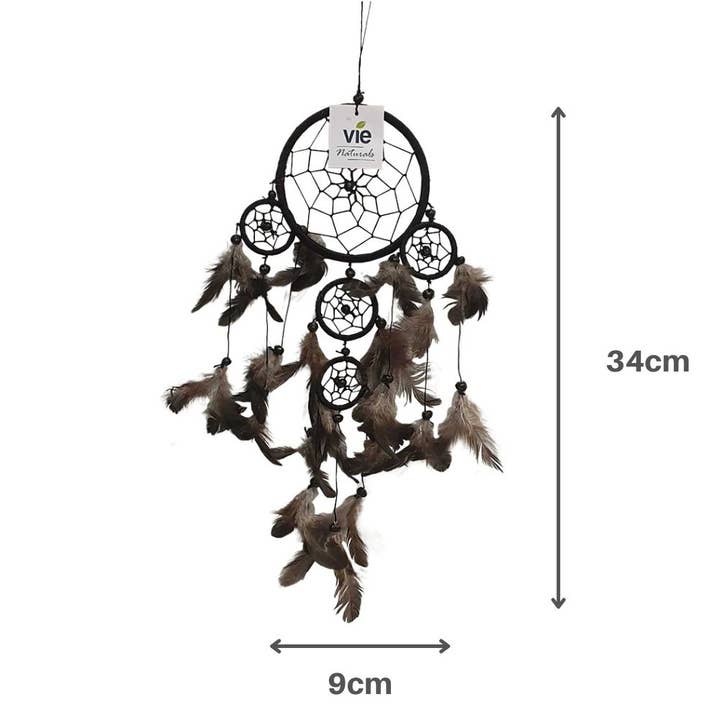 VIE - Wholesale Dream Catcher - Dream Catcher with Beads, 9cm Ring with 4 Smaller Rings