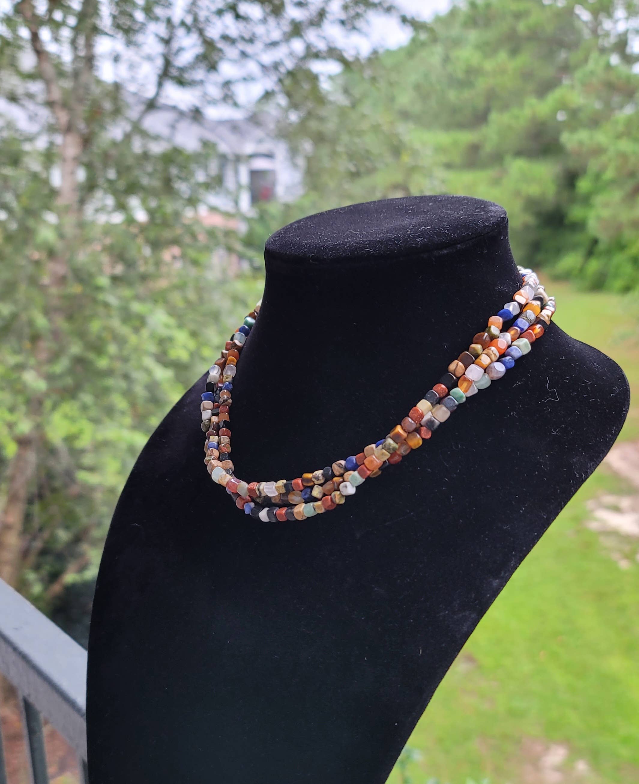 Horse Spirit Studio - Wholesale Choker/Collar - Natural gemstones 3 strand choker Native Southwest handmade 5