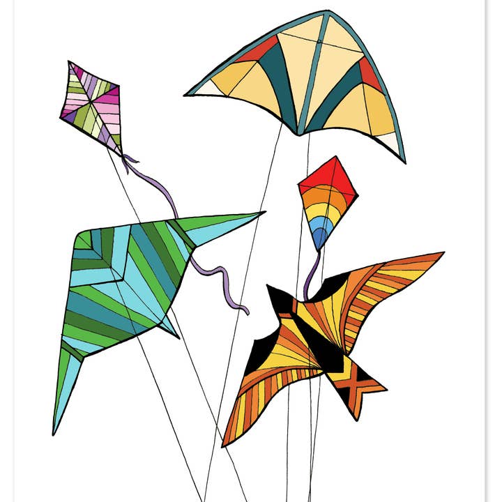 Imprimé de cerfs-volants colorés pour la vente par Sloe Gin Fizz