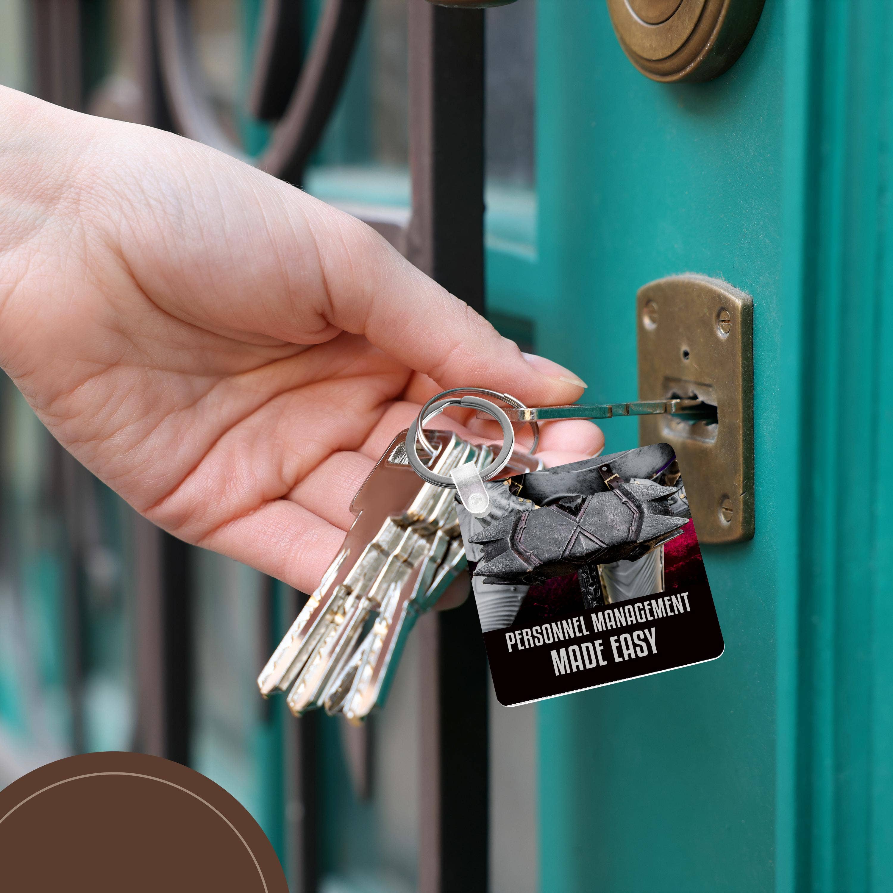 3dRose - Wholesale Keychain - Unisex - 3dRose, Medieval knight armor, a war-hammer. Personnel management made easy, Key Chain5