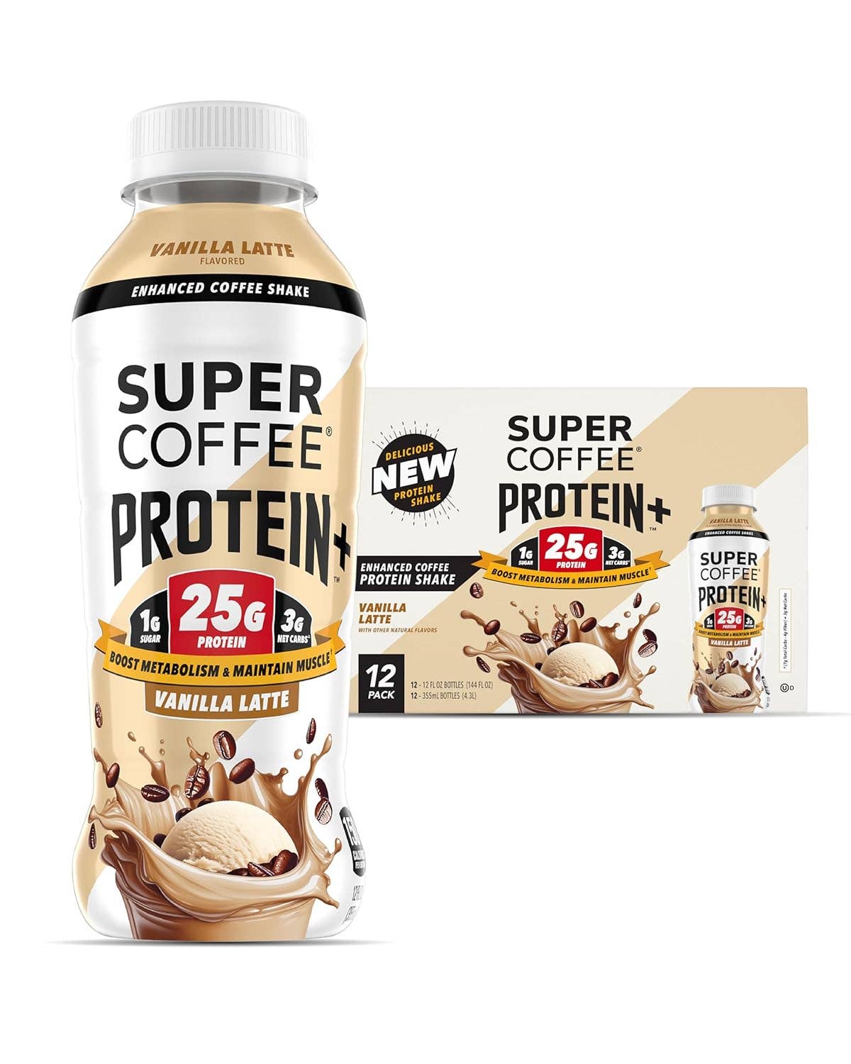 Oasis Snacks - Wholesale Iced Coffee/Cold Brew - SUPER COFFEE Enhanced Shake Protein+, 12oz2