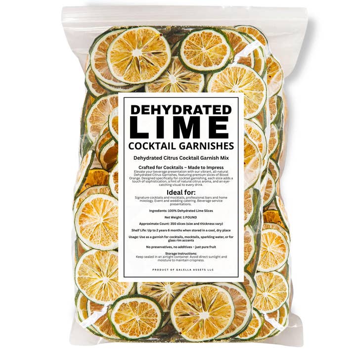 Speakeasy Premium Craft Cocktail Garnishes - Wholesale Dried/Dehydrated Fruit - 1 POUND – Dehydrated Lime Slices (Approx. 350 Slices)8