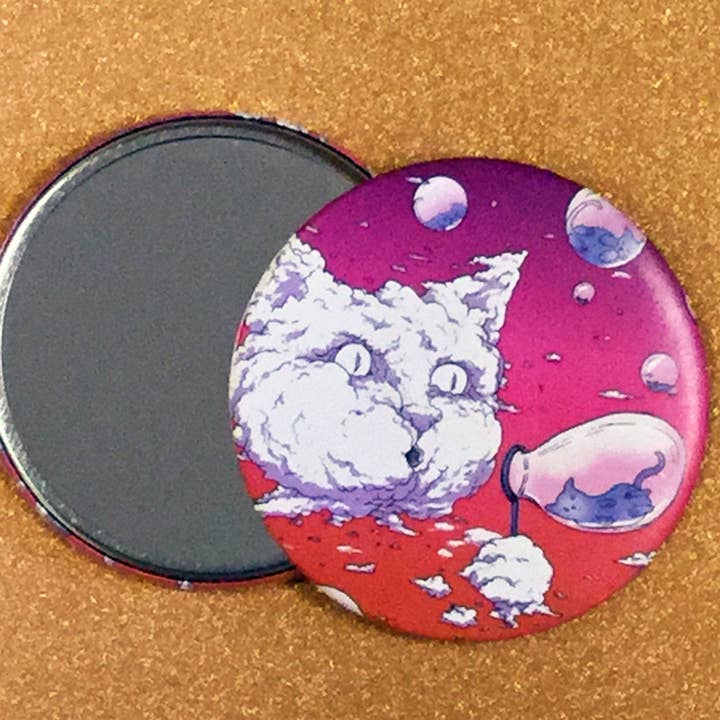 Mirror - 3.5 Inch: Bubble Cat - Sunset for wholesale by Ugly Baby