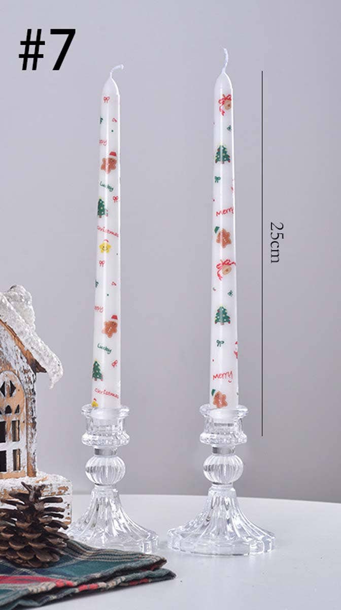 Candles Meta - Wholesale Tapered Candle/Candlestick - 25cm Smokeless Christmas Decorative Printed Taper Candle6