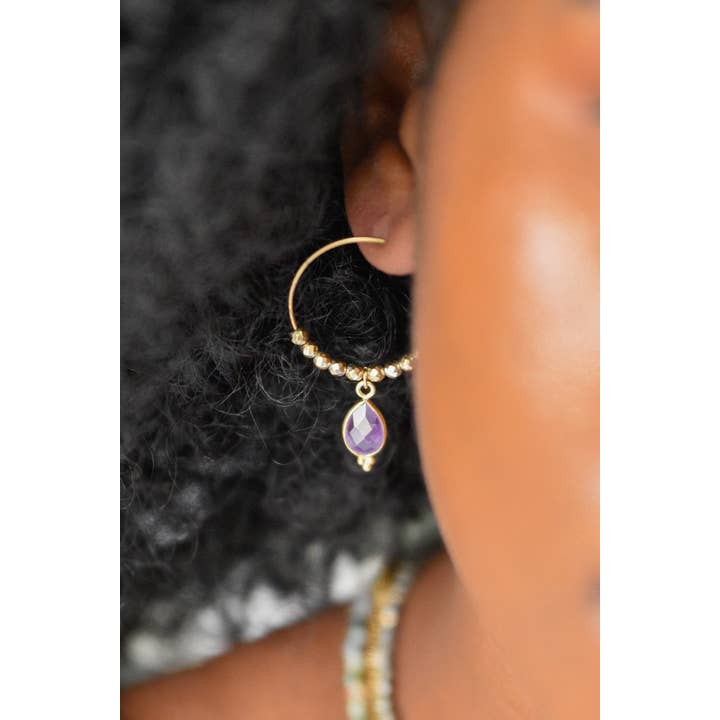 GINANDGER - Venta al por mayor Pendientes de aro - PENDIENTES PIPA AMETHYSTE3