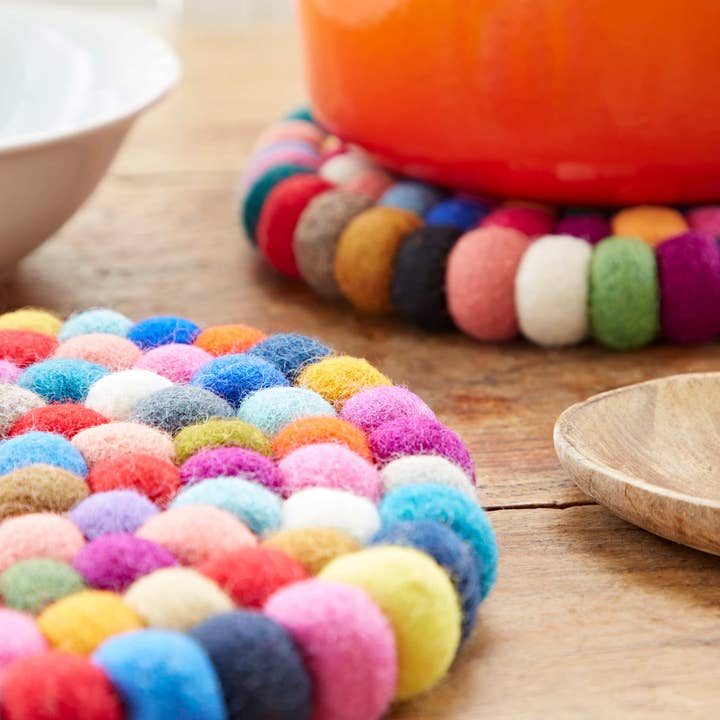 The Paper High Gift Company Limited - Wholesale Trivet - Handmade Felt Ball Trivet4