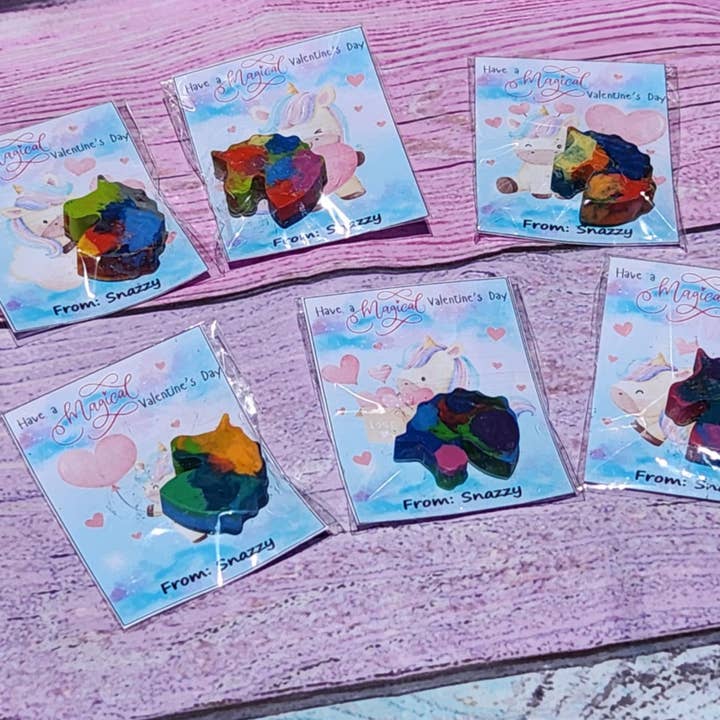Snazzy Crayons - Wholesale Party Favor - Unicorn Valentine Crayon Favors – Personalized Cards 3