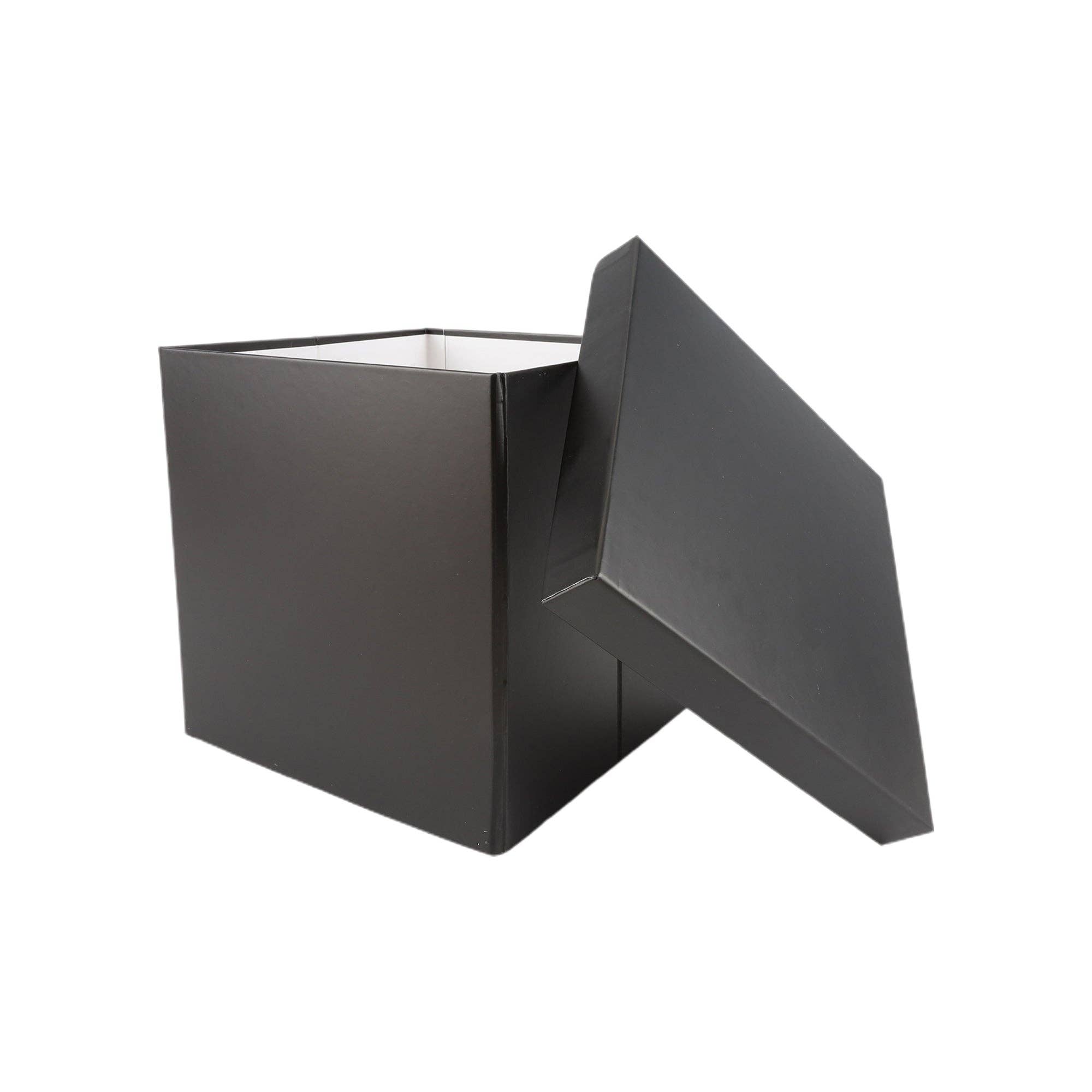 LA Ribbons Wholesale - Wholesale Gift Box - 9"x 9"x 9" Collapsable Gift Box w/ Removable Lid | Matte Black1