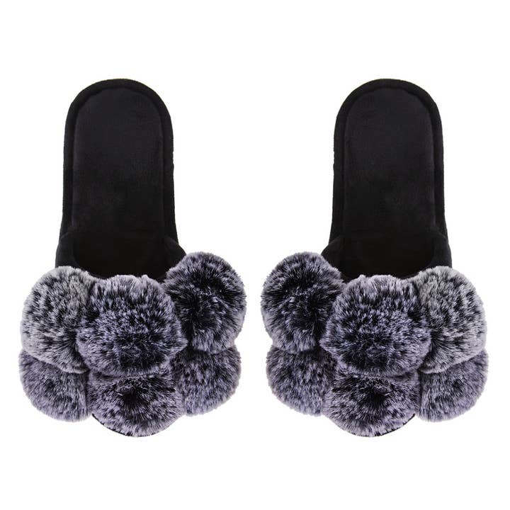 MeMoi Luxe Pompom Open Toe Plush Slippers and other Purchase Wholesale pom pom slippers. Free Returns & Net 60 Terms on Faire trending on Faire.