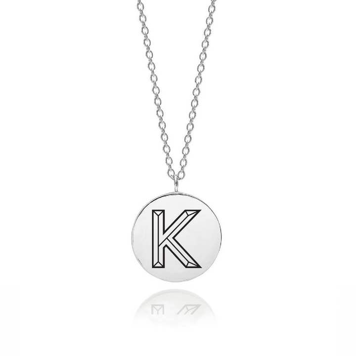 Facett Initial K Pendant - Silver for wholesale by Myia Bonner
