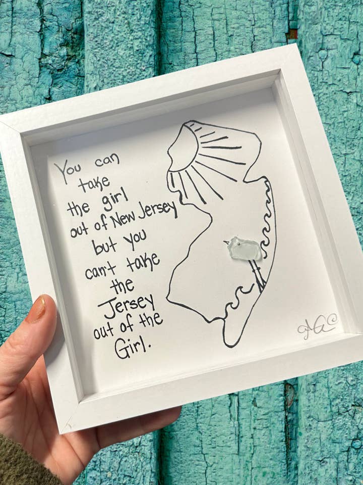 Outta New Jersey Sea glass art NJ for wholesale by Back Bay Designs