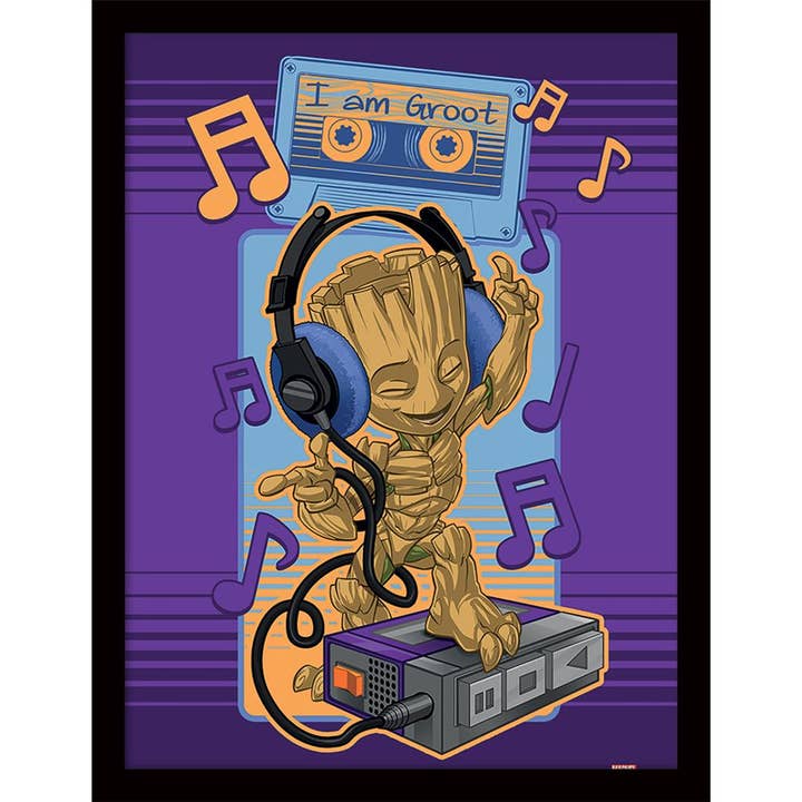 Impression murale Les Gardiens de la Galaxie (Groot Cassette) pour la vente par Pyramid International