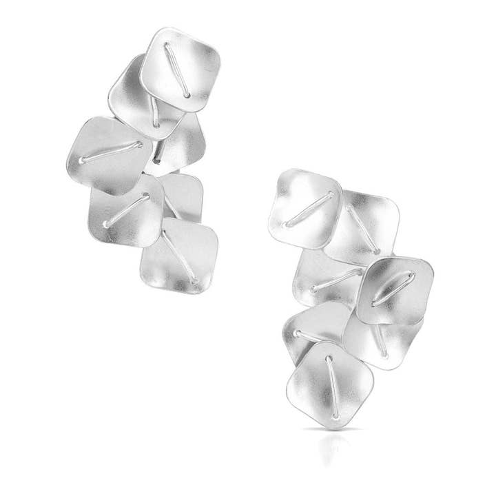 Silver Cluster Square Earrings for wholesale by Suzanne Schwartz Jewelry