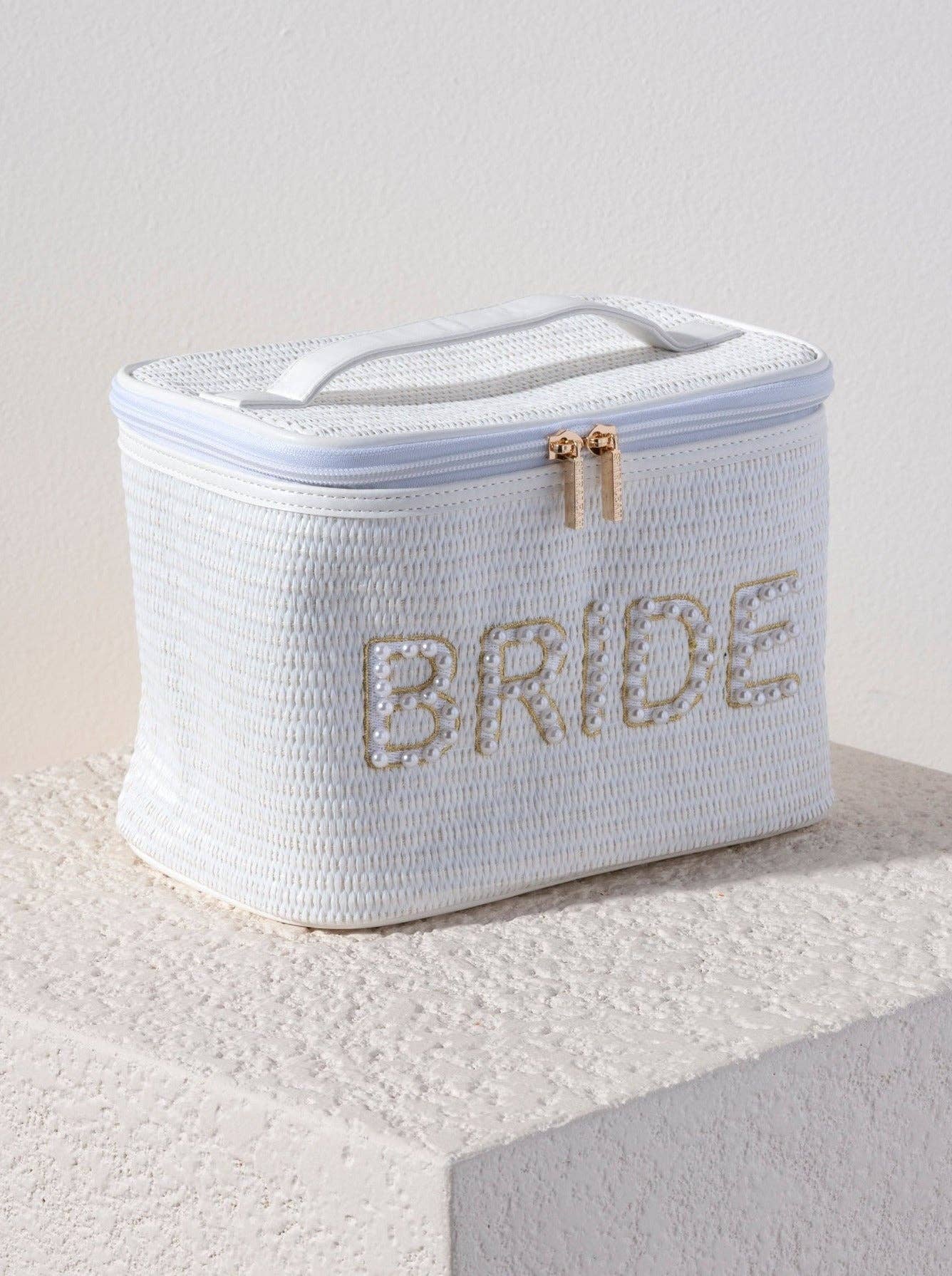 Shiraleah - Wholesale Makeup/Cosmetic Bag - "BRIDE" COSMETIC CASE, WHITE2