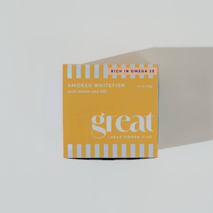 COMING SOON! Smoked Whitefish with Lemon and Dill for wholesale by Great Lakes Tinned Fish