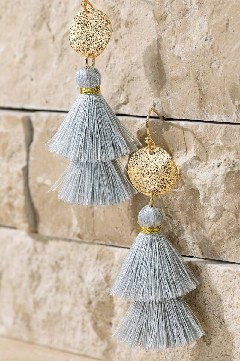 Urbanista – Engroshandel Tassel-øreringe – Øreringe med skive og dobbeltdobbelt kvast9