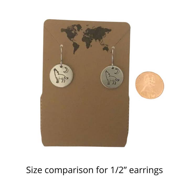 Jamie Haley Designs - Wholesale Dangle Earrings - Barn owl, snowy owl small circular earrings in silver color