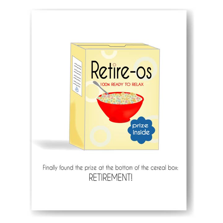 Cereal Retire Card for wholesale by Little Dorset Shop