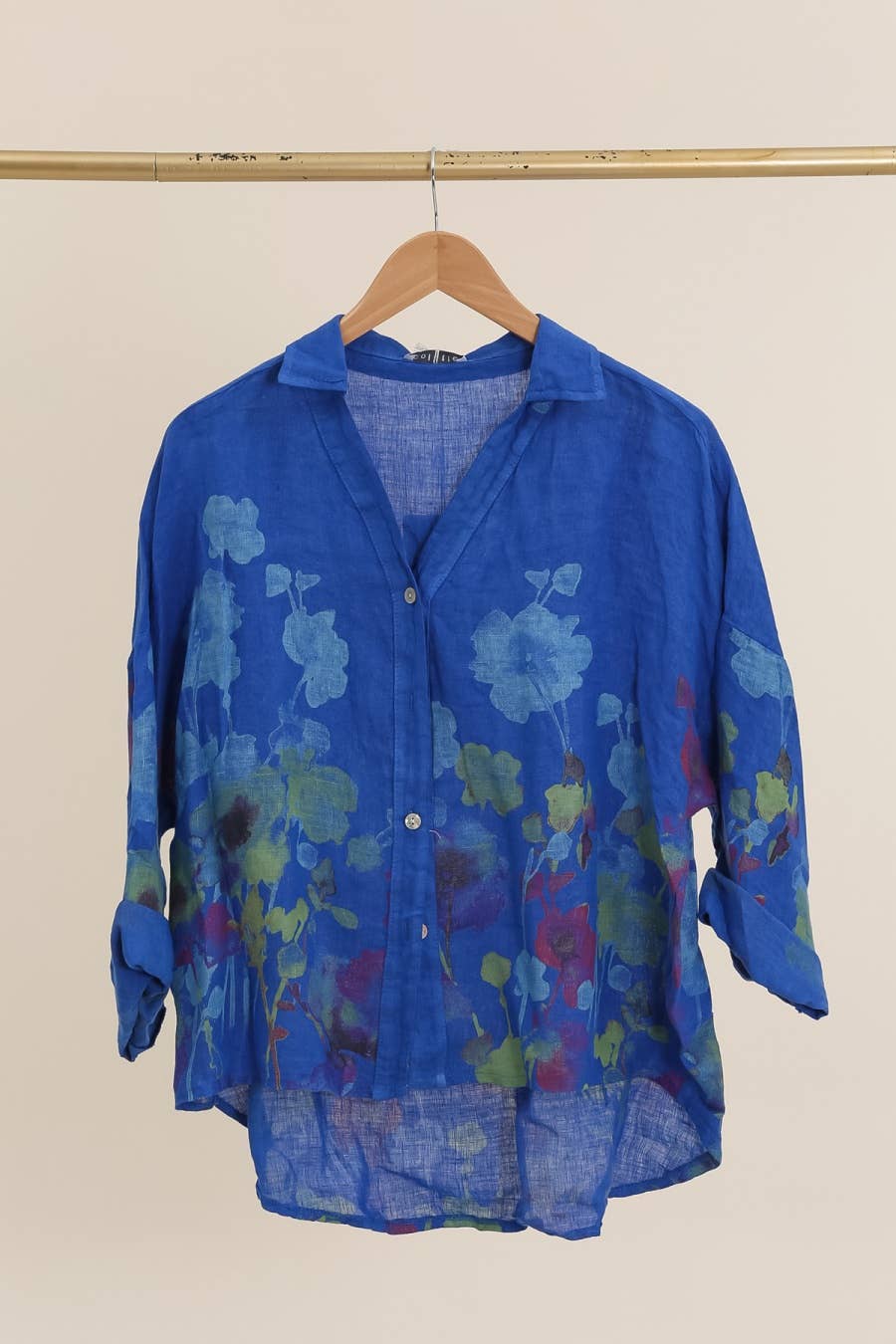 la maison des fibres naturelles – wholesale College/Baseball Jacket - Women’s – Floral print blouse 20984 100% linen6