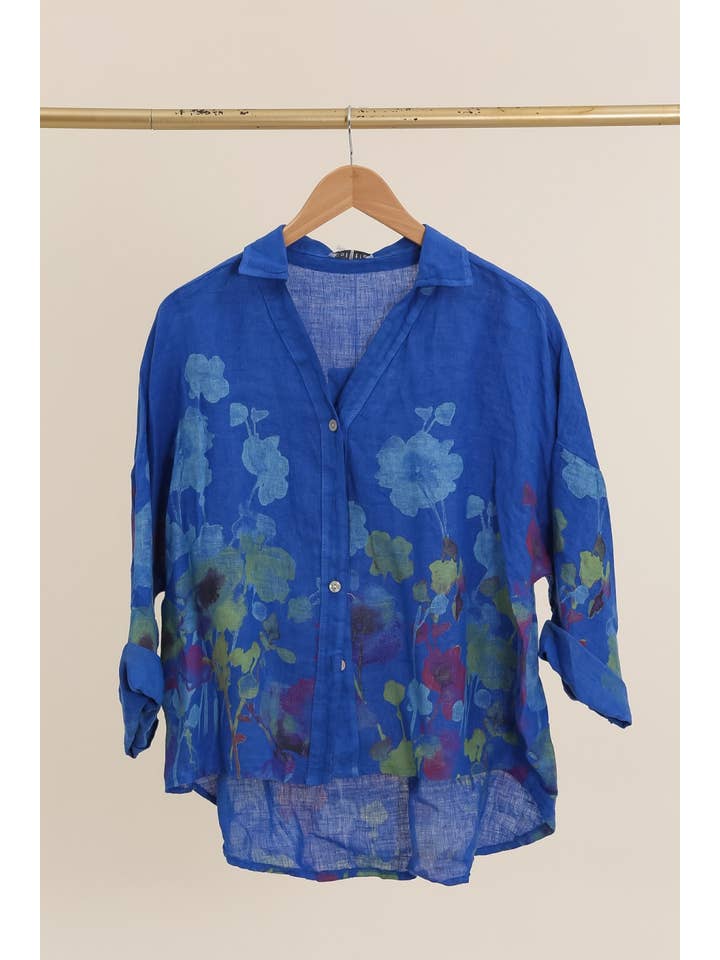 la maison des fibres naturelles – wholesale College/Baseball Jacket - Women’s – Floral print blouse 20984 100% linen6