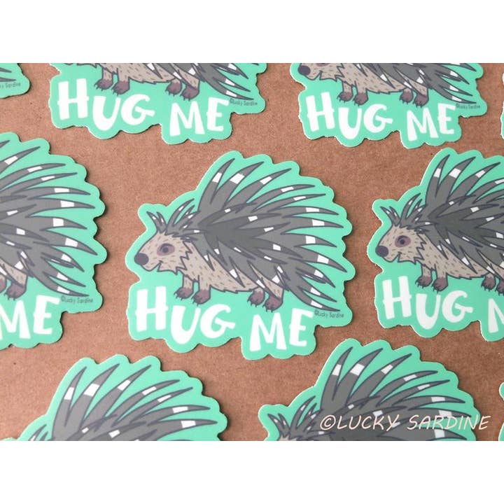 Lucky Sardine - Wholesale Sticker - Porcupine Hug Me, Not A Hugger, Prickly Nope Vinyl Sticker1