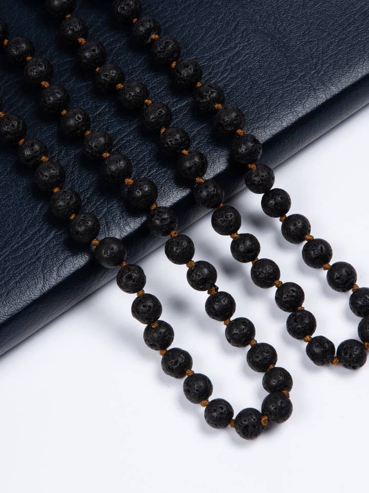 Lava Stone Beaded Necklace N3180 for wholesale by Ole
