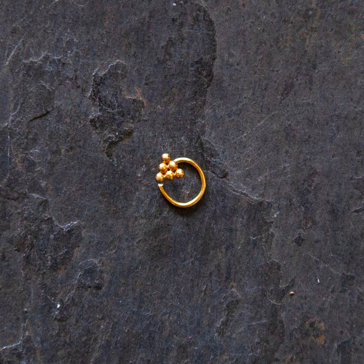 JAYA MOKSHA - Wholesale Nose Ring - Gold Plated Triangle Nose Stud / Gold Tantra Jewelry1