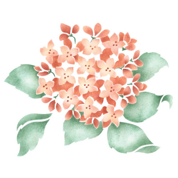 Hydrangea Blossom Wall Stencil for wholesale by Designer Stencils