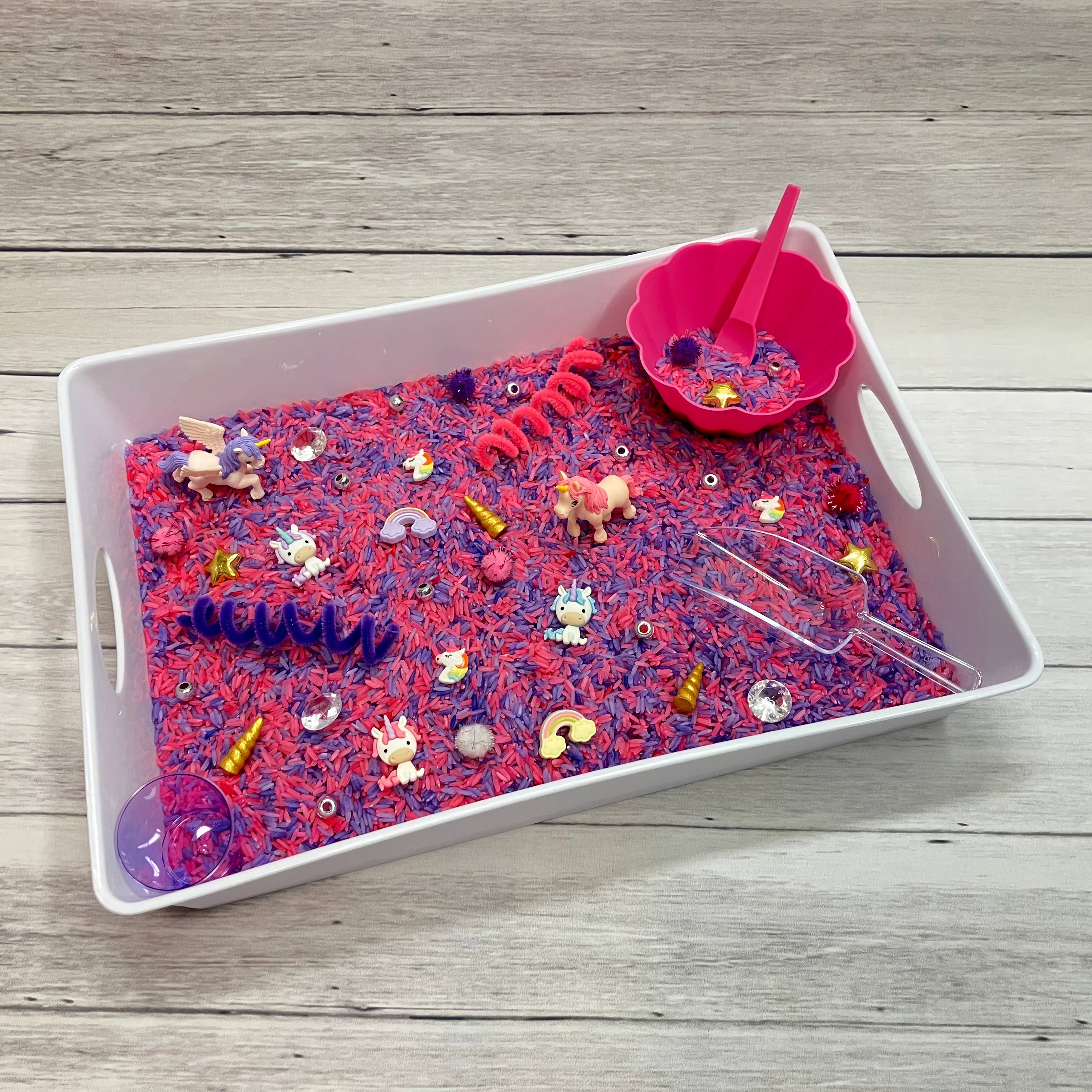 Curious Learning and Sensory – Großhandel Spielzeugset – Kinder – Einhorn-Sinnesbehälter, Sinnesbehälter für Kinder, Einhorn-Sinnes1