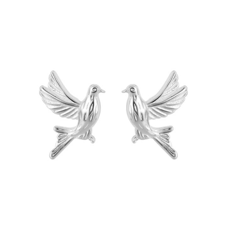 Perimade & Co. LLC - Wholesale Stud/Post Earrings - Dainty Vintage Bird Stud Earrings in 925 Sterling Silver3