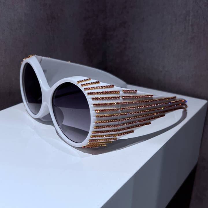 VINTAGE ROUND HAND-SET DIAMOND SUNGLASSES_CWASG0817 for wholesale by ACCITY