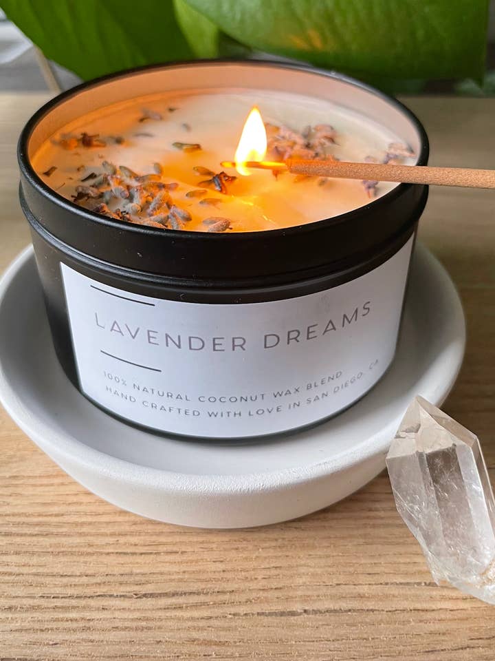 Lavender Coconut Wax Essential Oil Candle for wholesale by WildFlower Apothecary Co